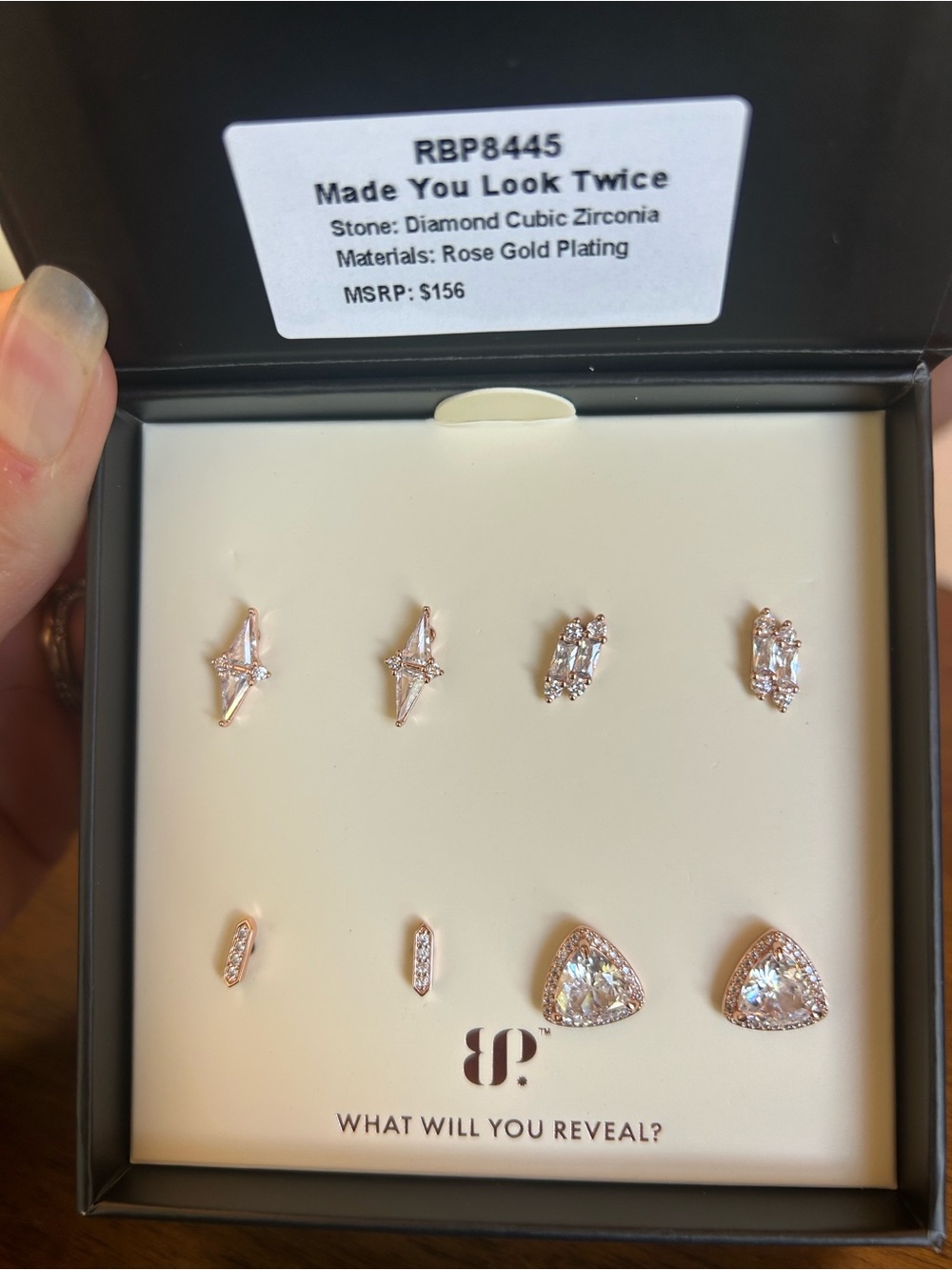 Bomb Party Simply Studs RBP8445 Made You Look Twice CZ on Rose Gold